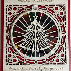 Kerstboomornamentkaart - ornamentkaart - gebrandschilderd glasornament - ALLEEN digitaal bestand