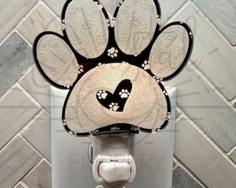 Luz de noche con forma de pata de mascota - Luz de noche acrílica para perros - Luz de noche que se calienta y se dobla - ARCHIVO DIGITAL SOLAMENTE