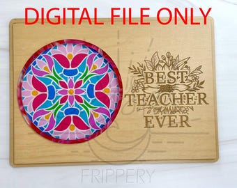 Teacher Coaster Card Rectangle - Teacher Appreciation Coaster Card - Digital File ONLY