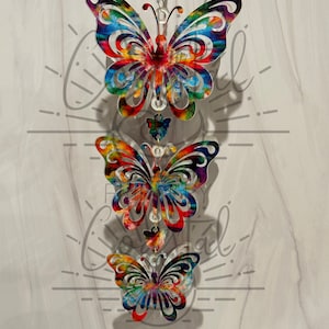 Triple 3D Butterfly Hanging Wind Spinner - DIGITAL FILE ONLY