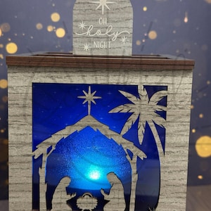 Christmas Nativity Scene Lantern - Christmas Lantern - Nativity Lantern - Diode Friendly DIGITAL File Only