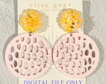 Round Geometric Earring File - DIGITAL FILE ONLY - 3 Sizes Included