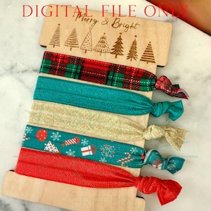 Christmas Merry & Bright Hair Tie Board File - Christmas Hair Tie Board - DIGITAL FILE ONLY
