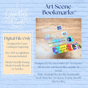 Art Scene Bookmark Bundle - 3 Different Bookmarks Included - 2 Assembly Options - Digital File ONLY