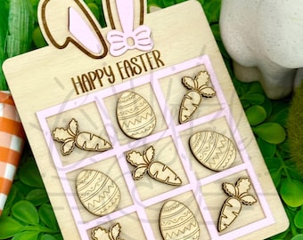 Easter Tic Tac Toe Board - Easter Bunny Tic Tac Toe - Easter Basket Fillers - Digital File ONLY