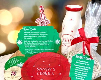 Santa Cookies Bundle - Santa Letter, Reindeer Tag, Button and "tray" bundle SVG File - Digital File ONLY