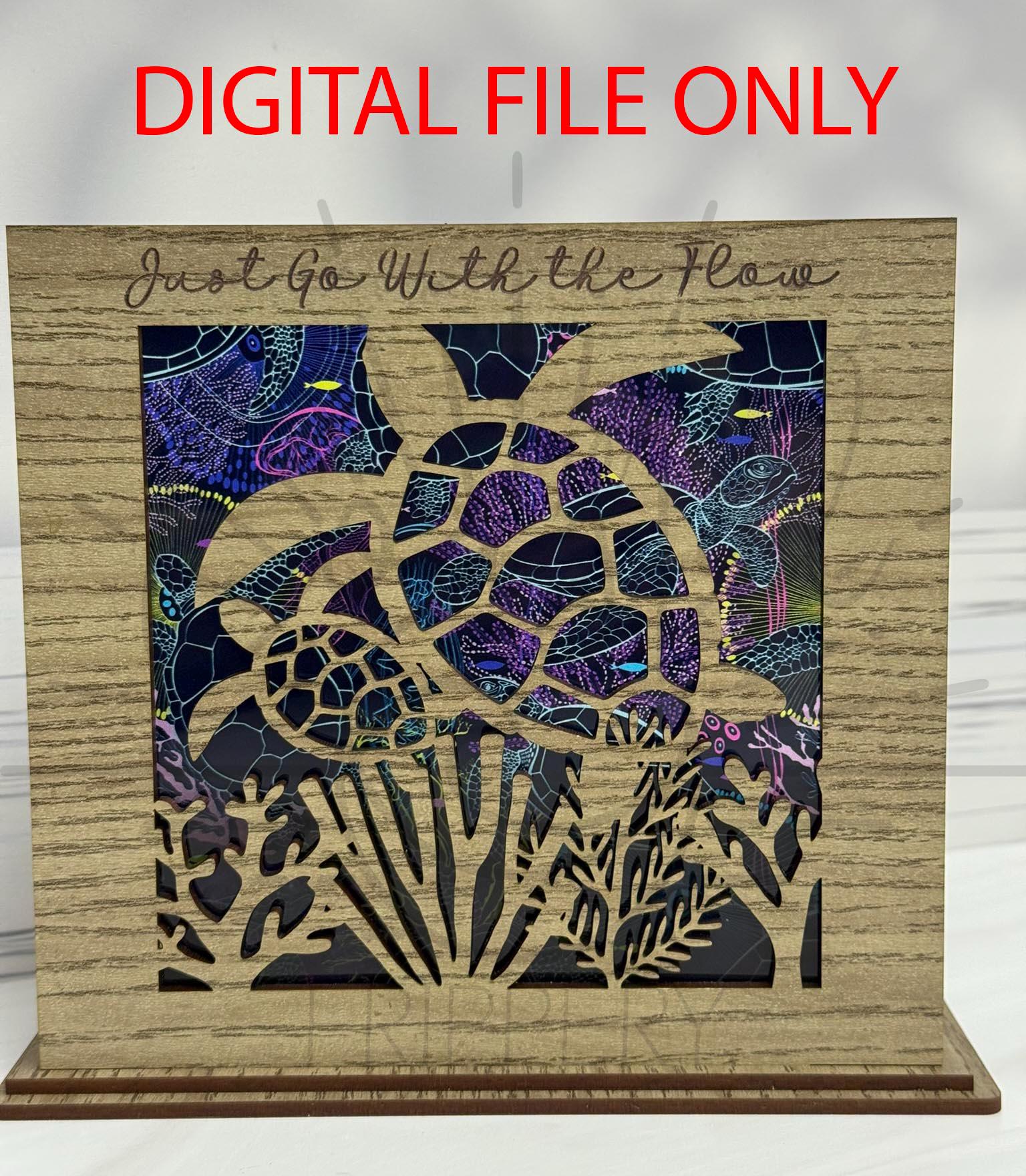 Sea Turtle Suncatcher Lantern - Sea Turtle Mantle Lantern - Shelf Sitter Lantern - Diode Friendly DIGITAL File Only