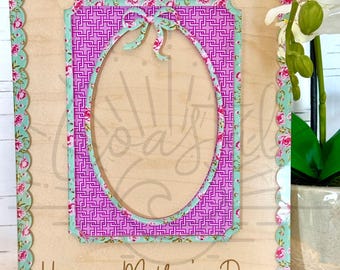 Mother's Day Picture Frame File for Acrylic - Bow Picture Frame Mothers Day Picture Frame - SVG File - Digital File ONLY