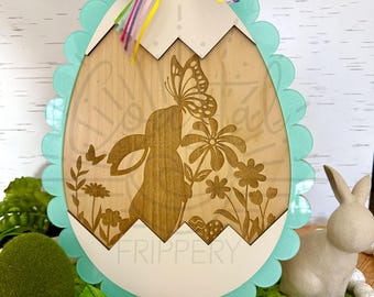 Colgador de puerta de Pascua 2 - Colgador de puerta de conejito de Pascua - ARCHIVO DIGITAL SOLAMENTE