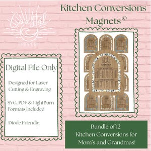 Kitchen Conversion Bundle of 12 Different Magnets / Cards - Digital File ONLY