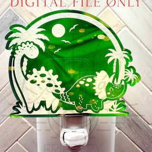 Dinosaur Night Light and Tea Light Ornament Bundle - Acrylic Night Light - DIGITAL FILE ONLY - Bundle