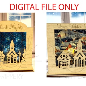 クリスマスサンキャッチャーランタン - ウィンターランタン - クリスマスランタン - マントルランタン - ダイオード対応デジタルファイルのみ