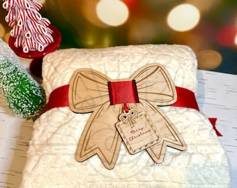 Bow Shape Blanket Gift Tags - Coquette Bow Gift Tag - Blanket Tags - DIGITAL FILE ONLY