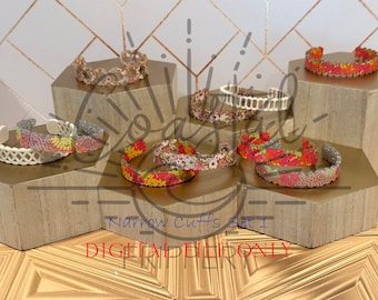 Acrylic Bracelet Cuff File - DIGITAL FILE ONLY - Bundle of 10 Bracelet Cuffs - Narrow Cuffs Set 1