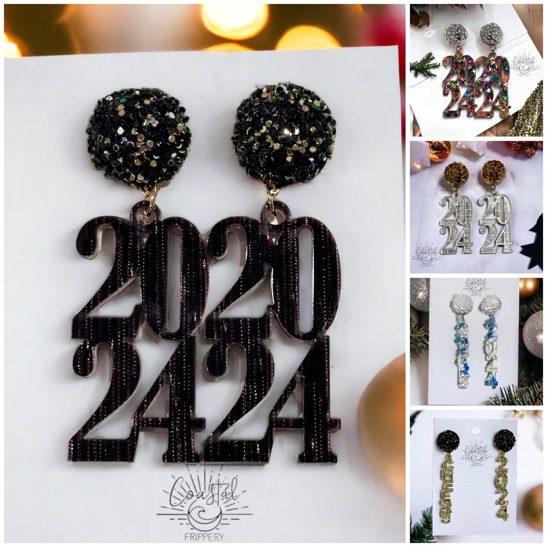 New Year Earrings 2024 Earrings New Years Earrings New Etsy