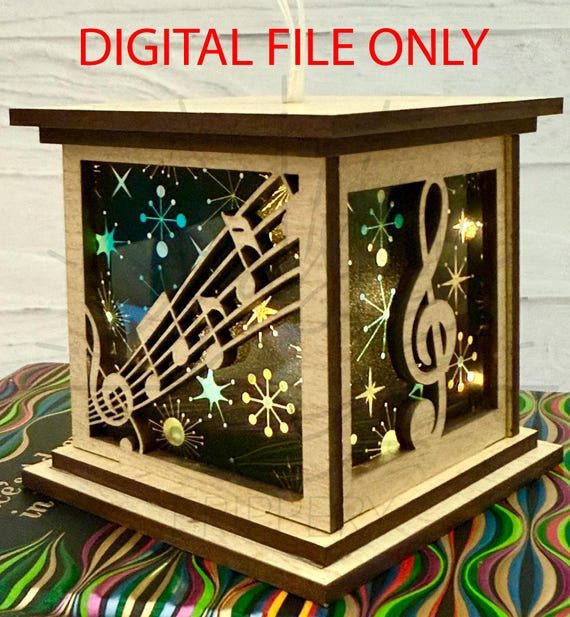 Music Notes Lantern Ornament - Music Ornament - Musician Ornament Lantern - Customizable Ornament - Diode Friendly DIGITAL File Only