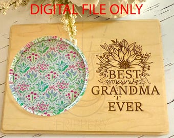 Mother&#39;s Day Coaster Card - Grandma Coaster Card - Digital File ONLY