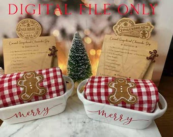 Paquete de tarjetas con recetas de pan de jengibre - Archivo SVG de recetas de pan de jengibre - SOLO archivo digital
