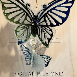 Triple 3D Butterfly Hanging Wind Spinner - DIGITAL FILE ONLY