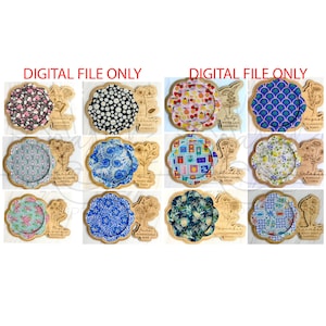 Diodevriendelijke verjaardagsmaand bloemen Coaster Card Bundle - Verjaardagsonderzetters - Verjaardagsonderzetterskaarten - Alleen digitaal bestand