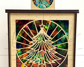 Christmas Tree Lantern - Christmas Lantern - Stained Glass Lantern - Diode Friendly DIGITAL File Only