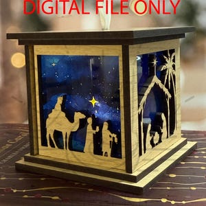 Kerststal lantaarn ornament - kerst lantaarn ornament - kerststal lantaarn - kerststal ornament-diode vriendelijk digitaal bestand alleen