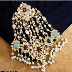 Pakistani Handmade Kundan Bridal Jhoomar | Kundan Jhoomar | Stone Work | Heavy Bridal Jhumar | Bridal Jhumar