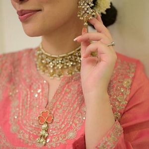 Pakistani Kundan jewelry , indian wedding jewellery , Pakistani engagement jewellery , gold Indian partywear Jewellery, bridal jewellery,