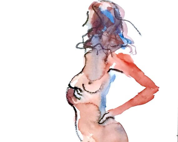 Nude painting of One minute pose 135.6 - Original nude painting by Gretchen Kelly