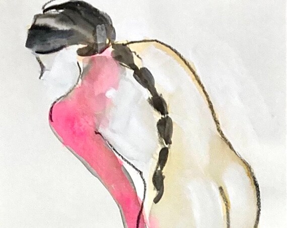 Nude painting- One minute pose 120.5 -original watercolor by Gretchen Kelly