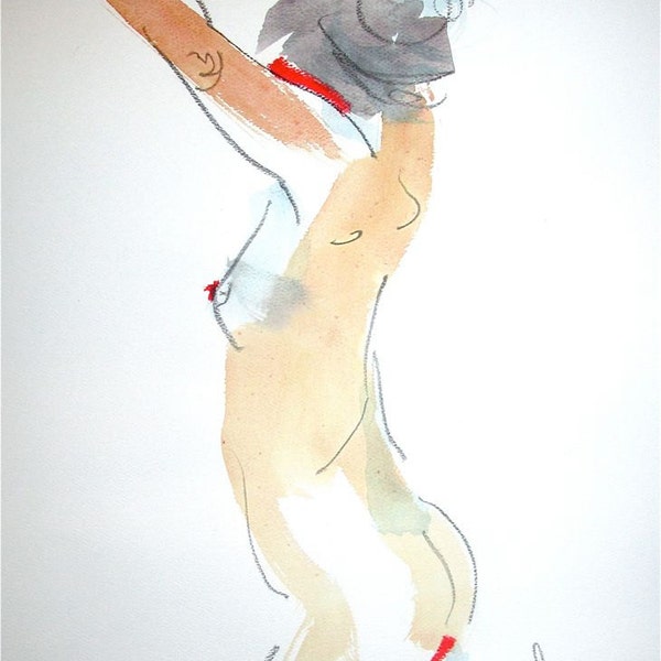 Nude painting- One minute pose 74.5  by Gretchen Kelly