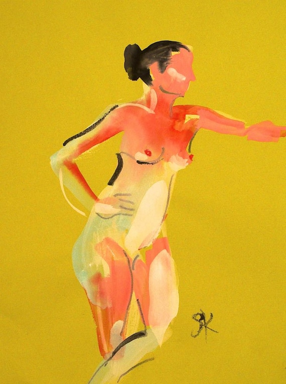 Nude painting of One minute pose 81.6  Original painting by Gretchen Kelly