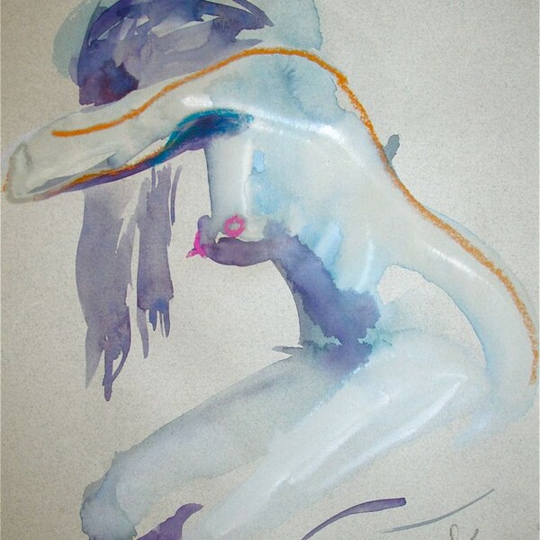 Nude 1223- original watercolor painting by Gretchen Kelly