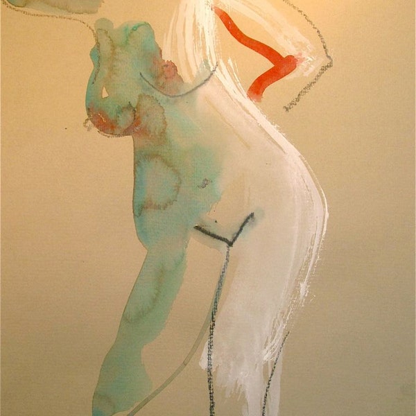 Nude painting of One minute pose 80.1 Original painting by Gretchen Kelly