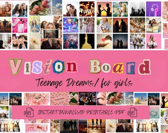 Kit per la visione delle ragazze adolescenti: foto, sogni e obiettivi stampabili (PDF)