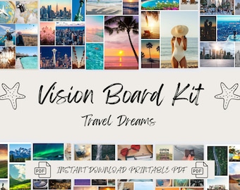 2025 Vision Board Kit for Travel, Vision Board Printable, Vision Board Vacation Life, Adventure Vision Board for Women and Men, Family,