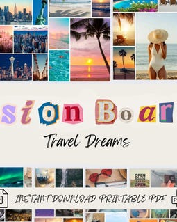 Travel Vision Board Kit: Adventure Inspiration, Printable Photos