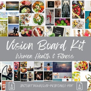 2025 Vision Board Kit for Women, Vision Board Printable, Vision Board Healthy lifestyle, Goal Setting for Women, Affirmations for Women