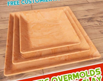 Vierkante vormstukken voor bord, schaal en schaal | 33+ maten | Aangepaste drapeermallen voor klei | Bultmal voor keramiek | Cadeau voor pottenbakkers
