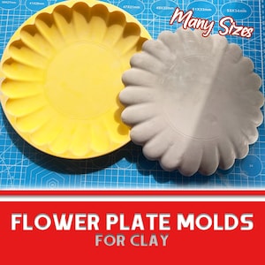 Molde para Prato de Flor | Molde para Prato | Forma para Pratos em Formato de Pétala para Argila, Moldes para Cerâmica, Formas de Plástico Impressas em 3D Fáceis para Iniciantes