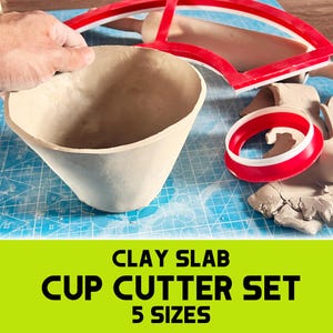 Juego de cortadores de tazas de arcilla / Kit moderno de cortadores de tazas de arcilla / Cortadores de galletas impresos en 3D para cerámica / Regalo para entusiastas de la cerámica