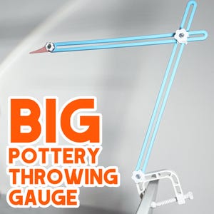 Big Pottery Throwing Gauge | Tool for Clay | 3D Printed Pottery Wheel Height Gauge with Versatile Clamp | Gift for Ceramics Enthusiast