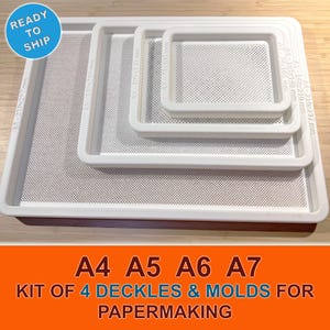 Kit di stampi e traverse per la fabbricazione della carta / Set di stampi e traverse per carta in formato A4, A5, A6, A7 / Strumenti per realizzare carta fatta a mano in casa