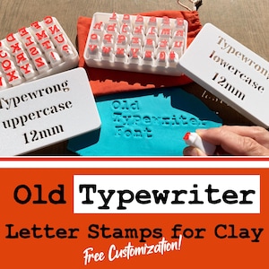 Typewriter Letter Pottery Stamps, Typewrong Font 12mm Stamp for Clay, Tools for Ceramics, Uppercase, Lowercase Stamps, Gift for Potter