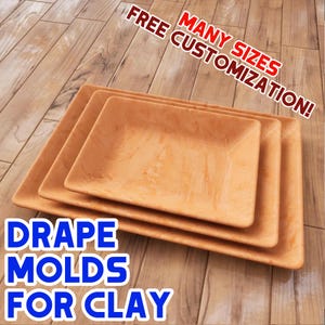 Rectangular Plate Drape Mold for Ceramics | Overmold for Clay | Pottery Mold | Free Size Customization | Gift for Pottery Enthusiast
