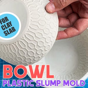 Slump Mold for Bowl with Hexagonal Relief Pattern | Custom Size Slump Mold for Ceramics | Beginner-Friendly 3D Printed Plastic Form for Clay
