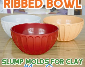 Ribbed Bowl Slump Mold | Custom Size Slump Mold for Ceramics | Beginner-Friendly 3D Printed Plastic Form for Clay | Pottery Tool Gift