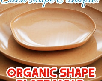 Organic Plate Slump Mold | Plate Mold | Wabi-Sabi Plate, Unique Slump Molds for Ceramics, Beginner-Friendly 3D Printed Plastic Form for Clay