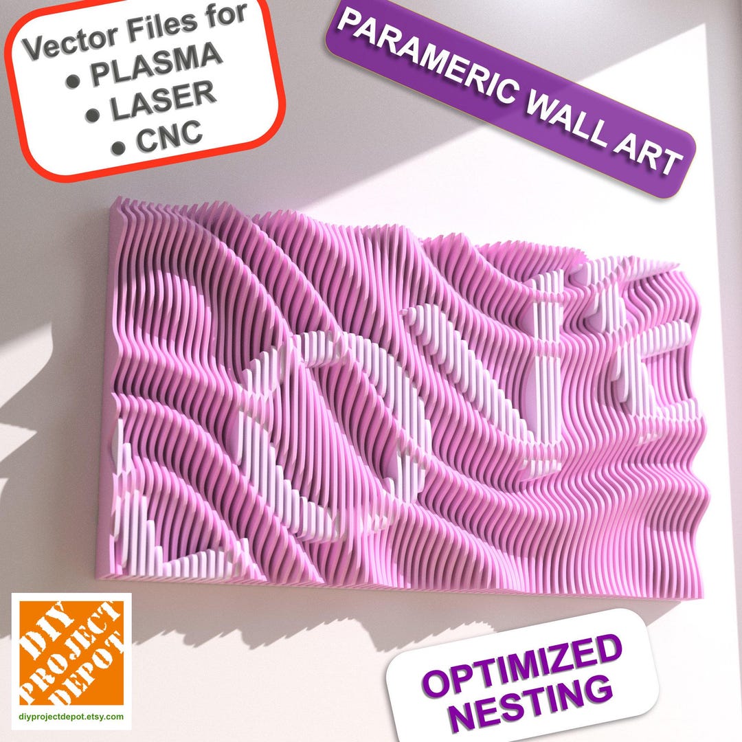 Love 3D Parametric Wall Art for CNC or Laser, Wall Panel, Decor for ...