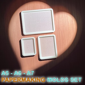 Handmade Paper Making Deckles and Molds Kit | Set of A5, A6, A7 Paper Size Molds and Deckles | Tools for Papermaking